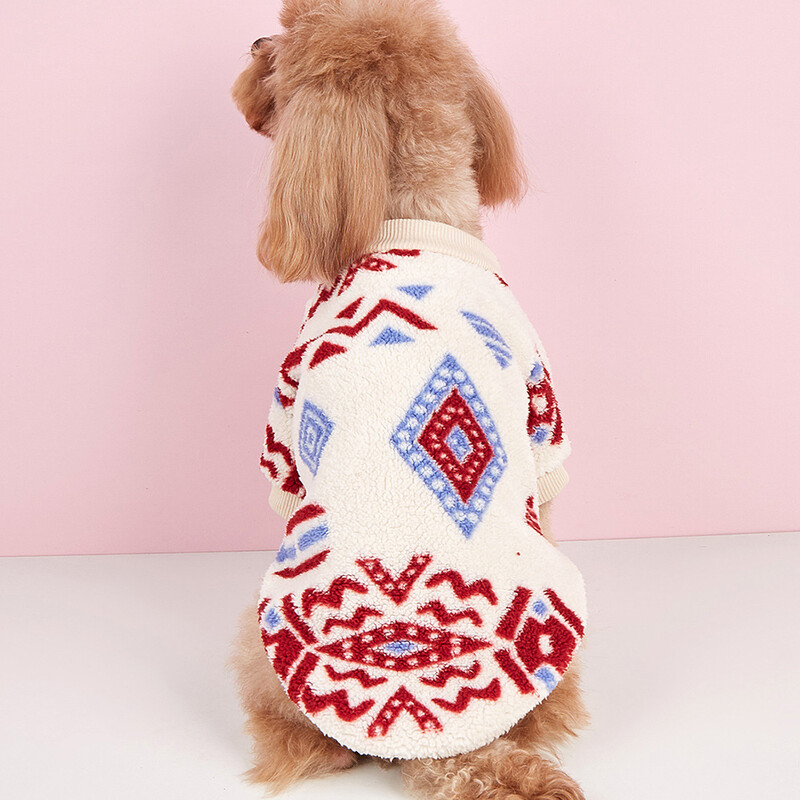Megztinis naminiams gyvūnėliams Katės šuniui Žieminiai šilti pliušiniai drabužiai Gražūs skaidraus rašto šilti drabužiai naminiams gyvūnėliams Mažų vidutinių šunų marškinėlių kostiumas