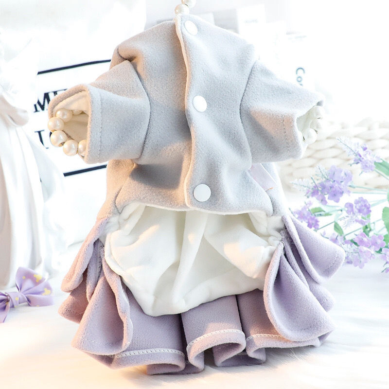 Haine pentru câini Toamnă/Iarnă Pisica groasă Fusta prințesă Palton din bumbac Fusta de lână Tort Câine mic Teddy Pet