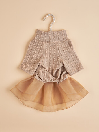 Куче TuTu Dress за малки кучета Топъл костюм Плетено кученце с тюл Doggie Pet Clothes Облекло за кучета Котки Ежедневно облекло