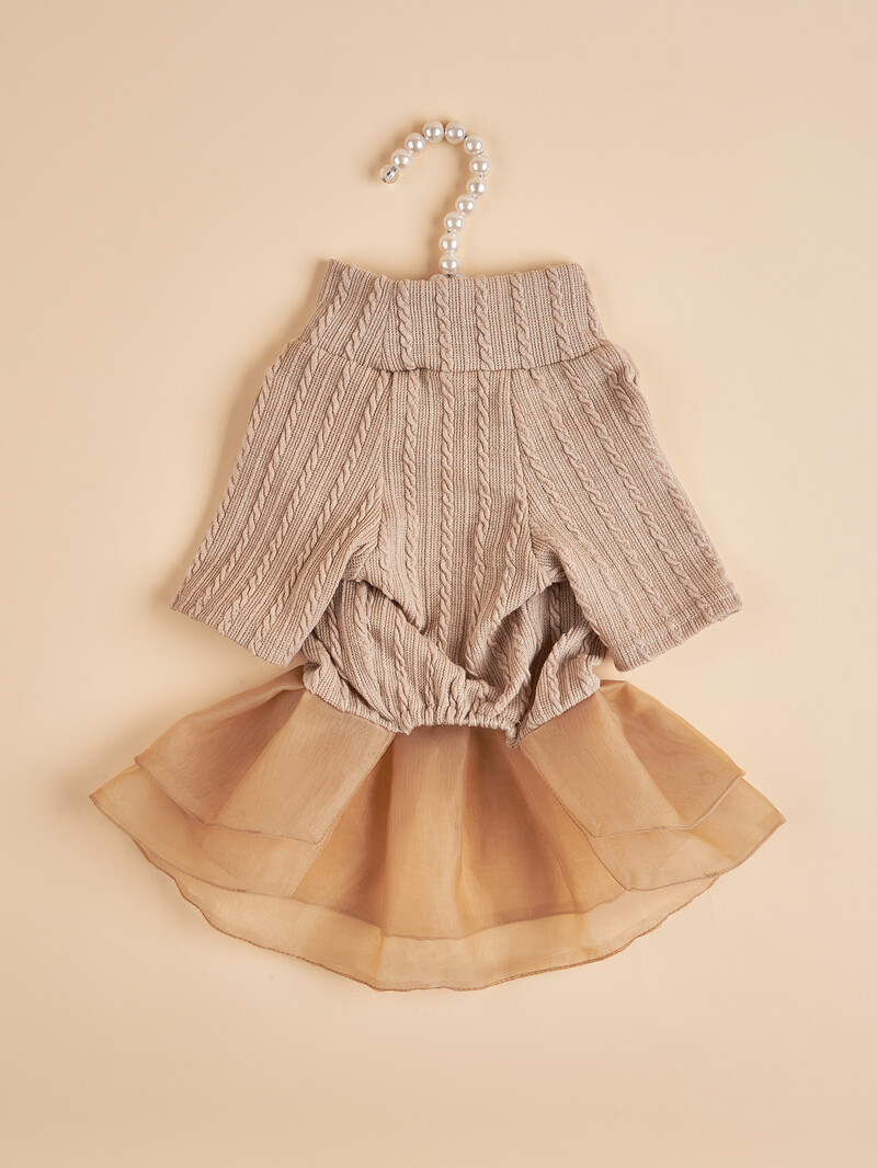 Dog TuTu kleita maziem suņiem silts kostīms, trikotāžas kucēns ar tilla sunītis mājdzīvnieku apģērbs Apģērbs suņiem kaķiem ikdienas valkāšanai