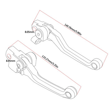 Ταιριάζει Honda CRF450R 2007-2018 Μοτοσικλέτα εκτός δρόμου CNC Κόρνα μοχλού φρένου από κράμα αλουμινίου