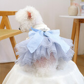 1PC îmbrăcăminte pentru animale de companie, primăvară și toamnă, rochie de prințesă de zăpadă, rochie de mireasă, potrivită pentru câini de talie mică și mijlocie