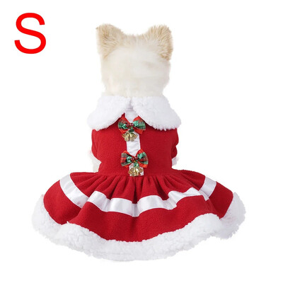 Kalėdinės šunų suknelės mažiems šunims Drabužiai žiemai šiltas sijonas Kalėdų Cosplay Cat Pet Dog suknelė Puošni princesės šuniuko suknelė