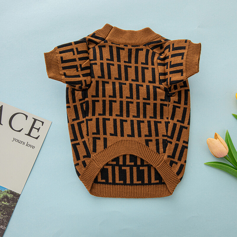 Imbracaminte pentru caini de designer de lux Corgi Bulldog francez toamna iarna Pulover elegant elegant pentru caini mici si mijlocii