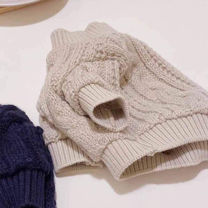 Haine pentru câini pentru câini de talie mică Pulover cald din tricot pentru câini de companie, drăguț, solid, pentru cățeluș, cu gât țesut, pulovere moale de iarnă pentru pisici Chihuahua.