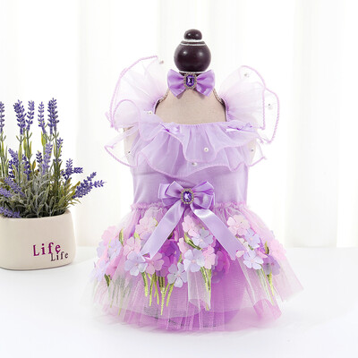 Vasaros augintinės princesės drabužiai naminių šunų suknelė šunims Sijonas vasaros šunų vestuvės Jorko čihuahua pudelis šunims Sijonai kačių suknelės