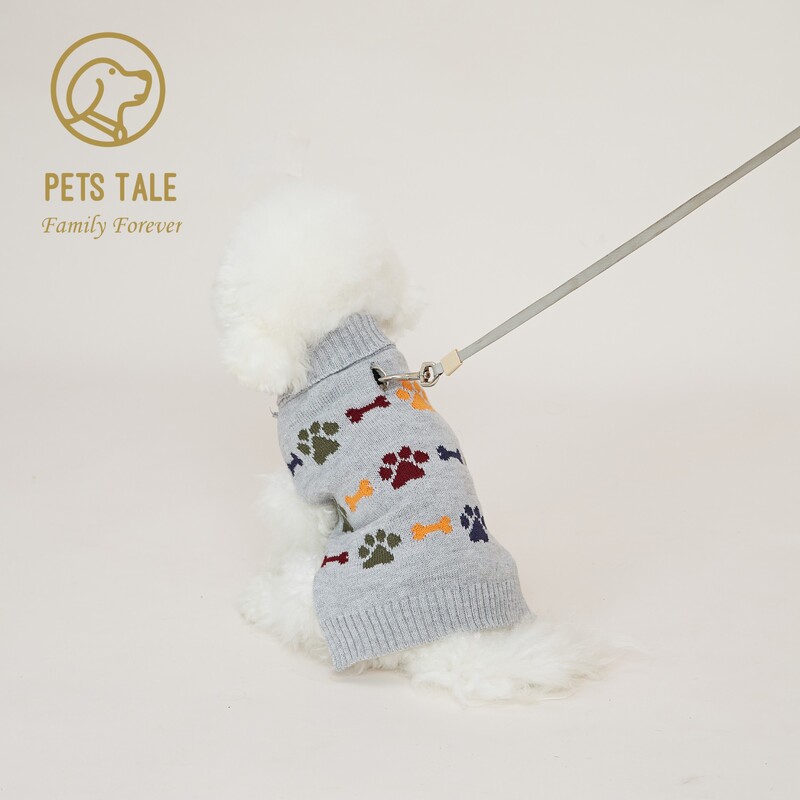 Augstākās kvalitātes džemperis suņa kauliem ar ķepu žakarda ķēdi