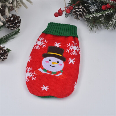 Karácsonyi kis közepes kutyapulóverek Dupla kötőgallér télre Puha vastagodó meleg kölyökkutya ing garbó