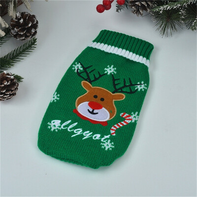 Karácsonyi kis közepes kutyapulóverek Dupla kötőgallér télre Puha vastagodó meleg kölyökkutya ing garbó