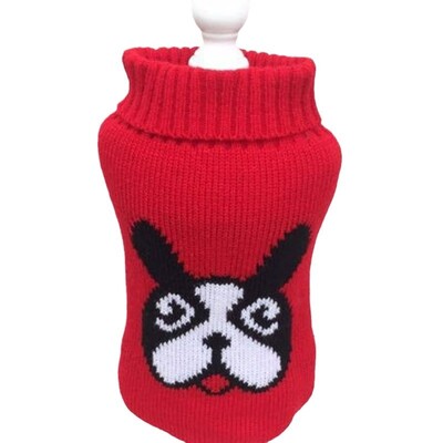 Karácsonyi kis közepes kutyapulóverek Dupla kötőgallér télre Puha vastagodó meleg kölyökkutya ing garbó