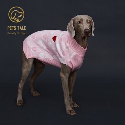 Buffalo Check Love-Heart Intarsia D-Ring Hole megztinis šunims