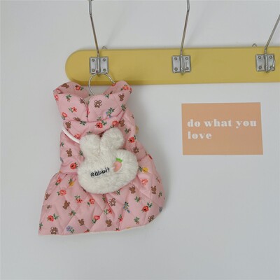 Rudens un ziemas suņu kleita Jauki trusis Mājas rotaļu lācīši VIP Pomerānijas kaķa šnaucers Mazs suns suns Maltas drēbes Svārki