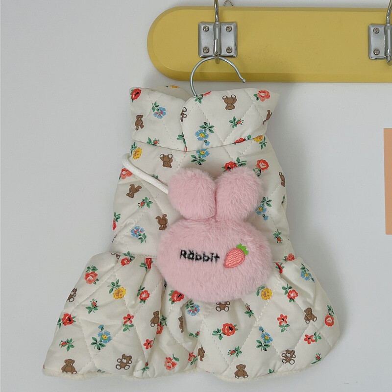 Rudens un ziemas suņu kleita Jauki trusis Mājas rotaļu lācīši VIP Pomerānijas kaķa šnaucers Mazs suns suns Maltas drēbes Svārki