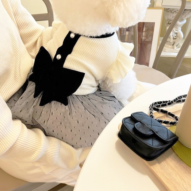 Vasaras suņu drēbes Bowknot Luksusa kleita kaķu princešu kleitas Čivavas Jorkas plānie, saldie svārki kucēnu kostīmi mājdzīvnieku piederumi