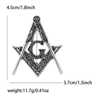 Европейска и американска ретро креативна сплав Masonic AG брошка модерна личност мъжки костюм палто корсаж бижута игла