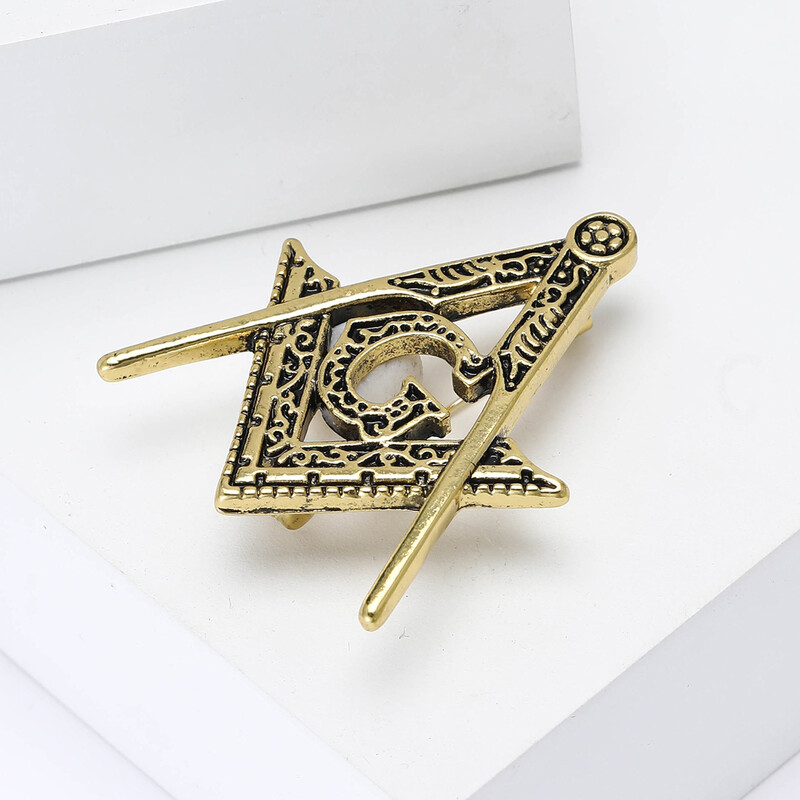 Eiropas un Amerikas retro radošais sakausējums Masonic AG piespraude moderna personība vīriešu uzvalks mētelis korsāža rotaslieta