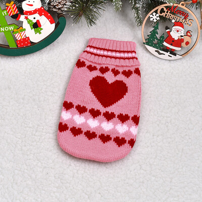 Kalėdiniai šunų megztiniai šaltam orui, minkšta apranga Šiltas žieminis paltas Megzti šunų rūbai mažiems vidutinio dydžio šuniukui