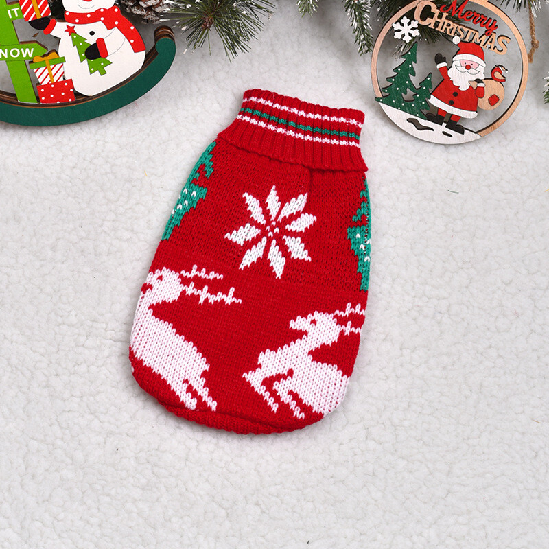 Kalėdiniai šunų megztiniai šaltam orui, minkšta apranga Šiltas žieminis paltas Megzti šunų rūbai mažiems vidutinio dydžio šuniukui