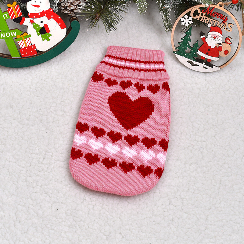 Kalėdiniai šunų megztiniai šaltam orui, minkšta apranga Šiltas žieminis paltas Megzti šunų rūbai mažiems vidutinio dydžio šuniukui