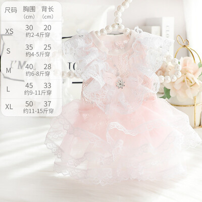 Šunų nėrinių tinklinė suknelė pavasario/vasaros plonos katės princesės suknelės juodos nėriniuotos suknelės mažos šunų naminių gyvūnėlių suknelės šuniuko drabužiai