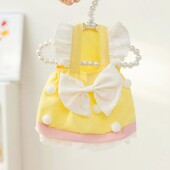 Haine de modă pentru câini Rochie de prințesă pentru câini de vară Rochie de prințesă cu fundă drăguță Fusta cățelușă Rochie cu mâneci zburătoare Îmbrăcăminte pentru câini Produse pentru animale de companie