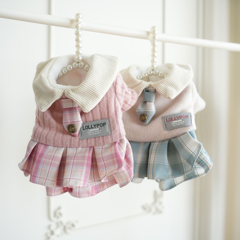 Naminių gyvūnėlių languota suknelė mažo šuns uniforma rudeniui ir žiemai šilti drabužiai meškiukas su dviem kojomis augintinio drabužiai šunų drabužiai mažiems šunims