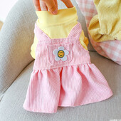 1PC îmbrăcăminte pentru animale de companie câine pisică toamnă și iarnă rochie îngroșată roz cald floarea soarelui prințesă potrivită pentru câini de talie mică și mijlocie