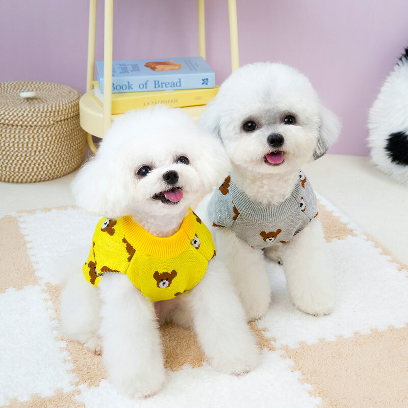 Kisállatkutya pulóver kis közepes kutyáknak kölyök macska medve mintás kardigán chihuahua agár ruhák kabát ruhák jelmez
