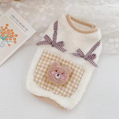 Blană fleece câine pulover vestă haine pisică panda cățeluș drăguț ursuleț de pluș toamnă și iarnă haine calde vestă mică