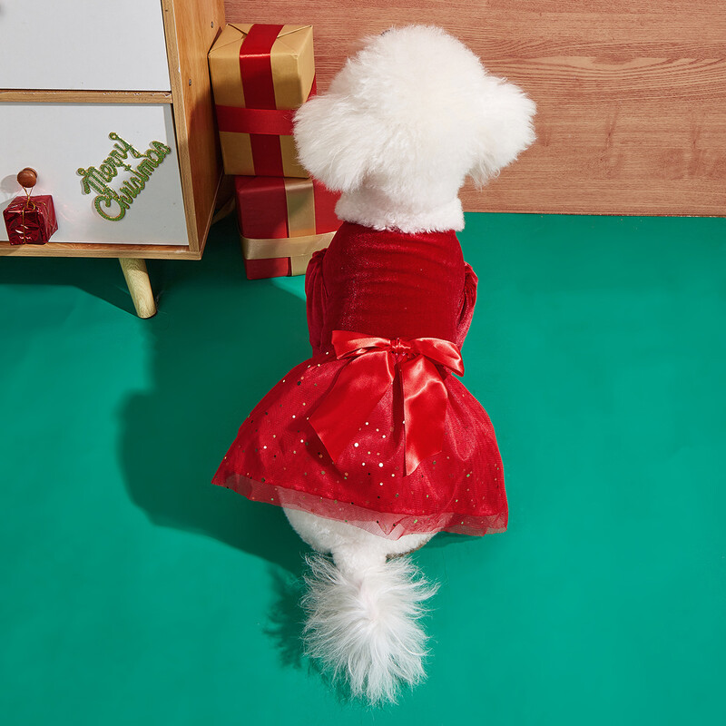 Rochie pentru câini Rochie de prințesă cu fundă pentru animale de companie Rochie de prințesă pentru cățeluș din tul Comodă de vară pentru animale de companie pentru câine mic, pisică, costum pentru caini