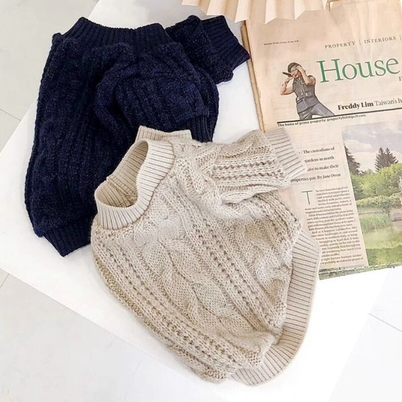 Madingas Solidus Šunų Megztinis Šiltas Minkštas Šunų Drabužiai Žieminiai Šuniuko Megzti Megztiniai Tiesiog Mieli Kačių Megztinis Naminių gyvūnėlių Apranga Šunų Kostiumai
