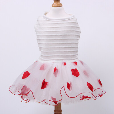 Prințesă Câine Mic Rochie Pisică Tutu Cățeluș Fusta Nunta/Petrecere Tinuta Inimioare Design Dungi