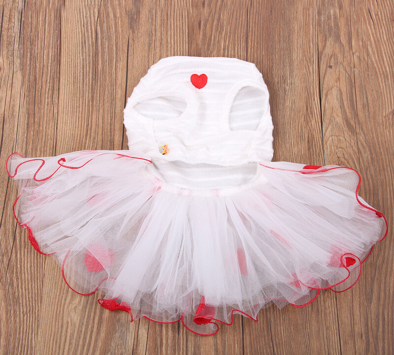 Prințesă Câine Mic Rochie Pisică Tutu Cățeluș Fusta Nunta/Petrecere Tinuta Inimioare Design Dungi