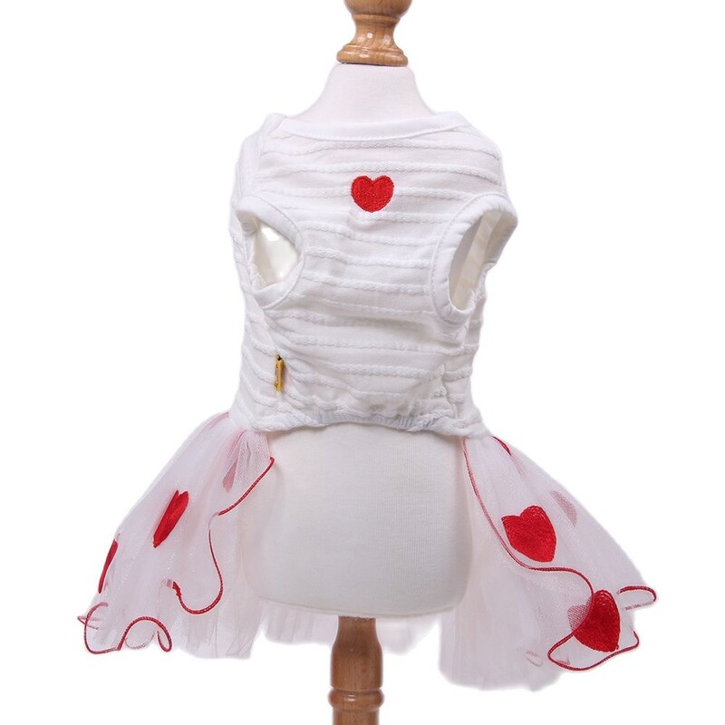 Prințesă Câine Mic Rochie Pisică Tutu Cățeluș Fusta Nunta/Petrecere Tinuta Inimioare Design Dungi