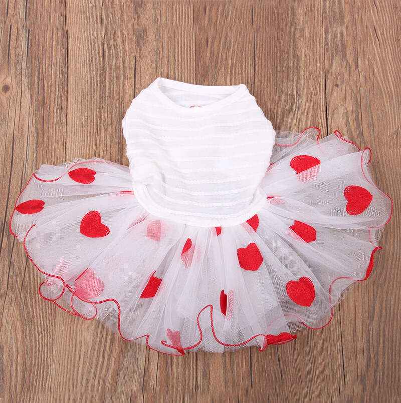 Prințesă Câine Mic Rochie Pisică Tutu Cățeluș Fusta Nunta/Petrecere Tinuta Inimioare Design Dungi