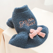 1vnt rūbai augintiniams pavasario ir rudens aksominės mėlynos spalvos kūdikių raidžių sijonas, tinkantis mažiems ir vidutinio dydžio šunims