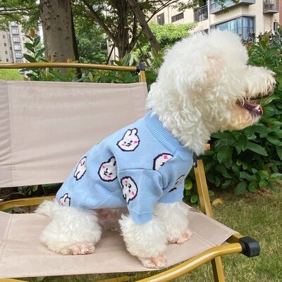 Pulover pentru câini de iarnă Haine pentru câini pentru câini de talie mică, haină tricotată cu litere solide, costum de cățeluș, chihuahua, buldog francez, pisică, pulovere