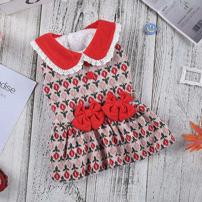 Îmbrăcăminte pentru câini pentru fete Haine drăguță pentru animale de companie XS 2XL Rochii Chihuahua Cu fundă Cățeluș Bichon Roșu Roz Accesorii Chihuahua