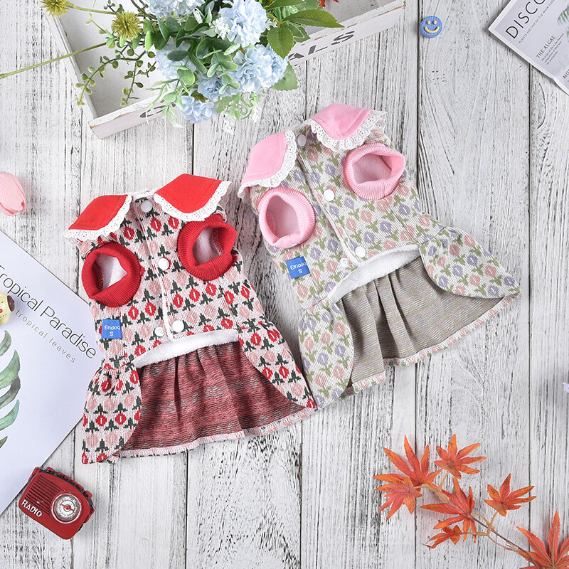 Îmbrăcăminte pentru câini pentru fete Haine drăguță pentru animale de companie XS 2XL Rochii Chihuahua Cu fundă Cățeluș Bichon Roșu Roz Accesorii Chihuahua