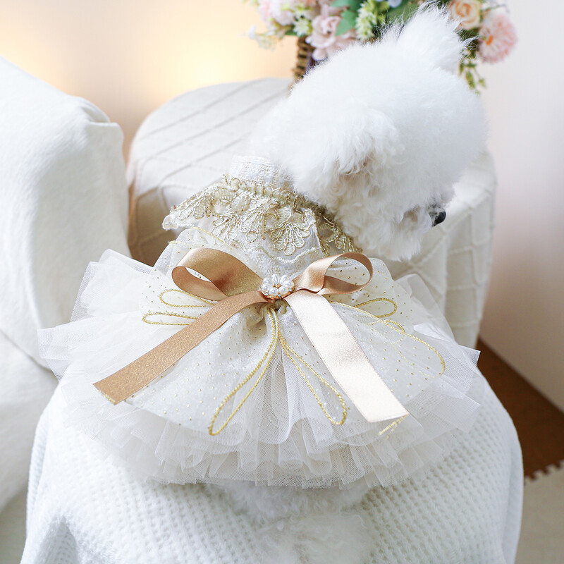 1 vnt. naminių gyvūnėlių drabužiai pavasario ir rudens svajonių žvaigždėta vestuvinė suknelė princesė, tinka mažiems ir vidutinio dydžio šunims