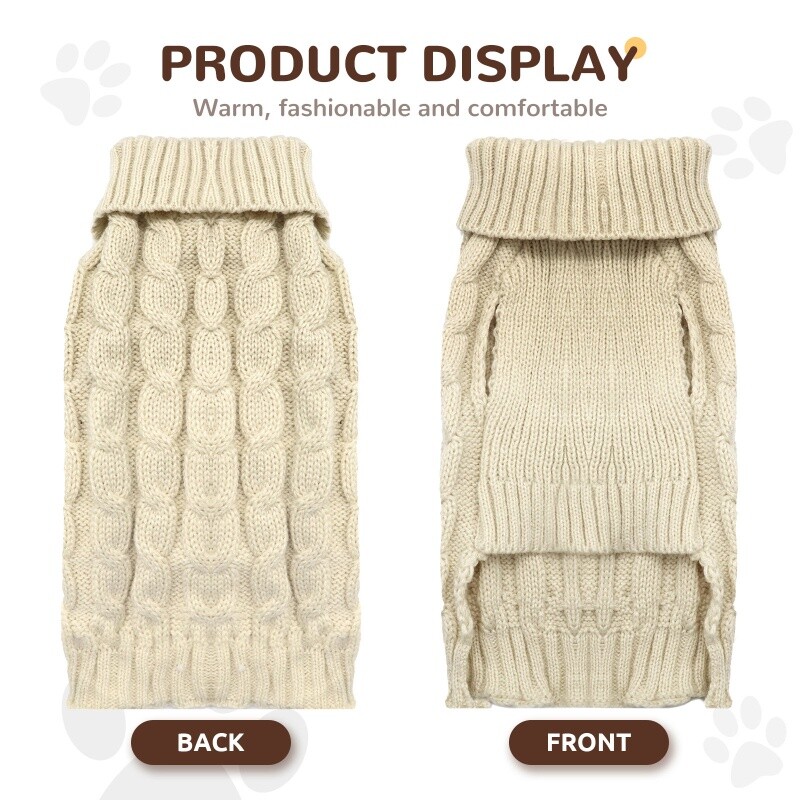 Šilti madingi šunų drabužiai mažiems ir vidutiniams šunims Megzti kačių megztiniai rūbai augintiniams Čihuahua buldogams šuniukų kostiumo paltai žiemai