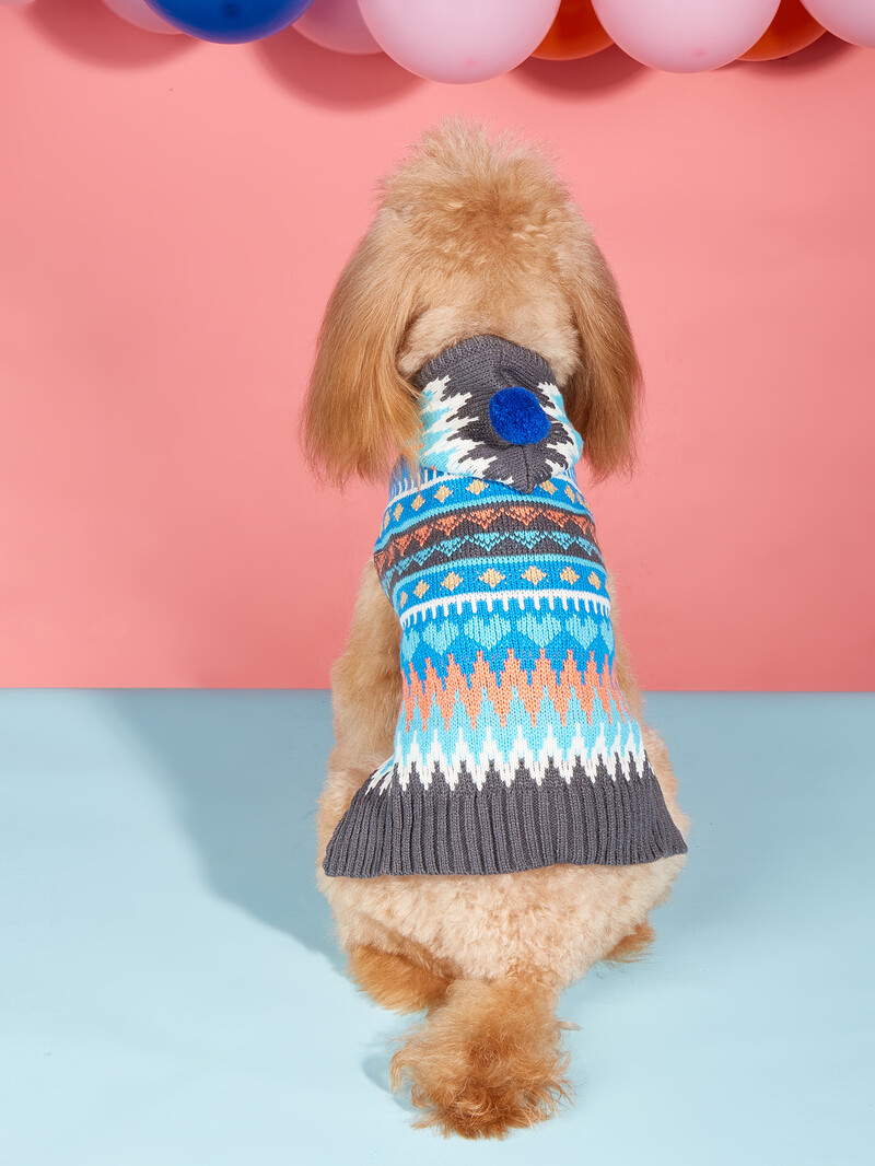 Šunų megztinis su plaukų kamuoliu, šiltas megztinis su skrybėle, šunų vėžlys mažiems šunims vidutinio dydžio šunims, megztas klasikinis megztinis katėms Do