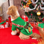 Jauns mājdzīvnieku Ziemassvētku suņu apģērbs Mugursoma svētku kleita Elk Ziemassvētku ballīte Mazo mājdzīvnieku apģērbi