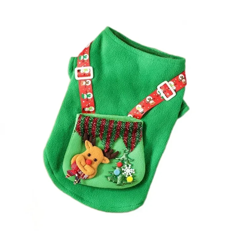 Jauns mājdzīvnieku Ziemassvētku suņu apģērbs Mugursoma svētku kleita Elk Ziemassvētku ballīte Mazo mājdzīvnieku apģērbi