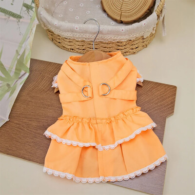 Vasarinė suknelė šuniui Mieli naminių gyvūnėlių vakarėliui sijonai kačių princesių suknelės čihuahua jorkietės saldūs drabužiai šuniuko drabužiai augintinio kostiumai