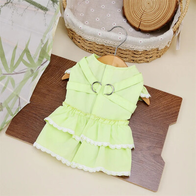 Vasarinė suknelė šuniui Mieli naminių gyvūnėlių vakarėliui sijonai kačių princesių suknelės čihuahua jorkietės saldūs drabužiai šuniuko drabužiai augintinio kostiumai