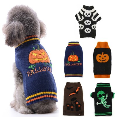 Koera riided Halloweeni koera kostüüm Pumpkin Print Riietus Koera kampsun Chihuahua Prantsuse buldog Korea koer kass Luksuslikud lemmikloomariided