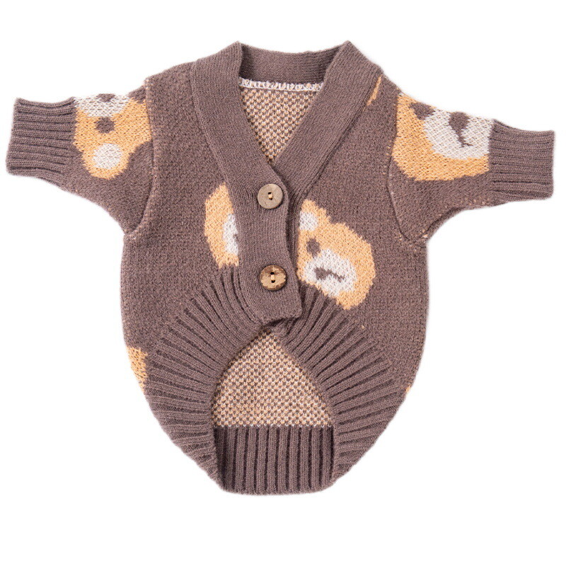 Šuns megztinis Meškiukas Spaudinys Megztinis Šuniui Megztas Megztinis Čihuahua Prancūzų buldogas Bišonas Madingi šunų drabužiai šuniukų drabužiai