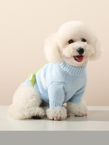 UFBemo Pet Clothes Сладко бяло облаче Двустранно кученце Коте Палта Пуловер за малки средни кучета Котки Топло зимно облекло