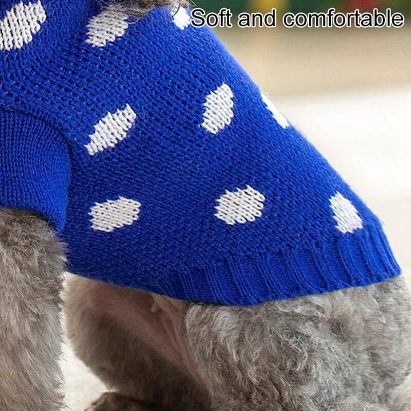 Pulover tricotat pentru câini Haine de Crăciun pentru animale de companie Hanorac pentru câini ținute pentru cățeluș costum pisică albastru și roz pentru câini de talie mică, băieți, fete